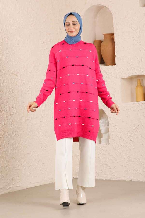 Colored Striped Sweater Pink - 2