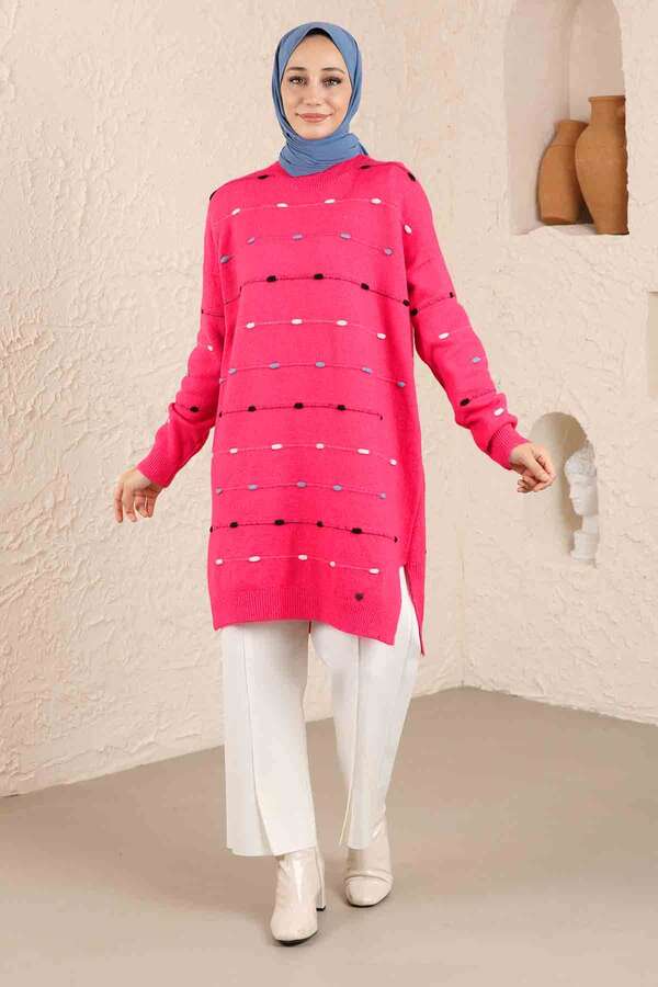 Colored Striped Sweater Pink - 3