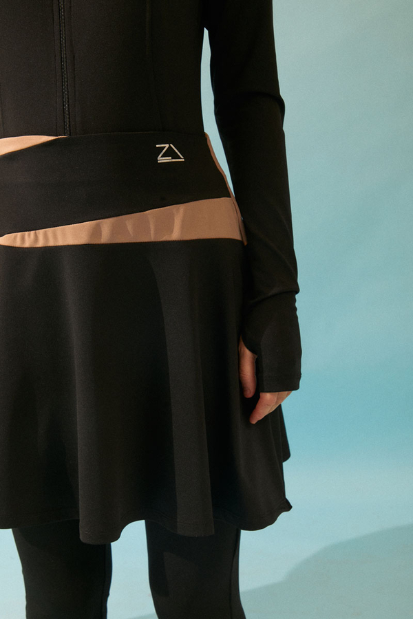 Contrast Panel Swim Skirt Black - 7