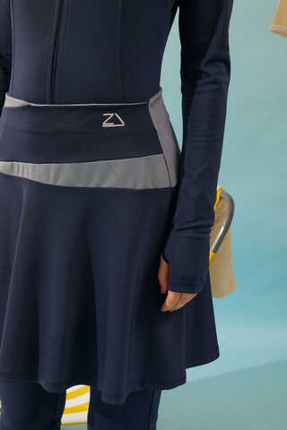 Contrast Panel Swim Skirt Navy - 8
