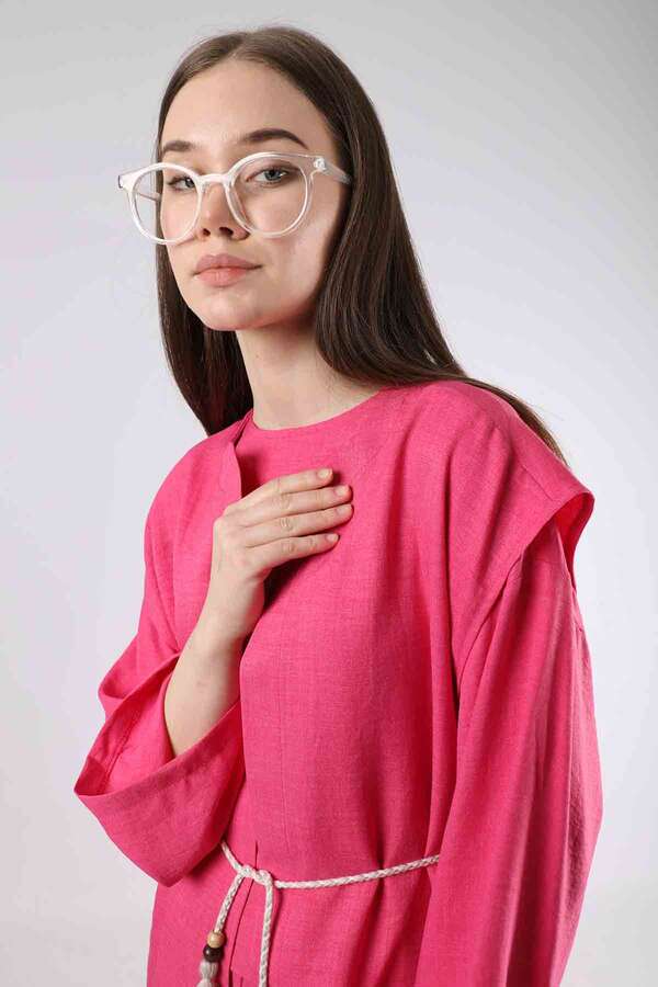 Corded Wide Leg Vest Set Fuchsia - 4