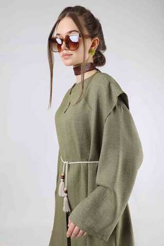 Corded Wide Leg Vest Set Khaki - 4