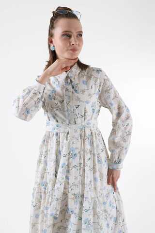 Cotton Floral Dress Blue - 2