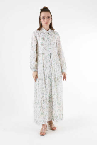 Cotton Floral Dress Mint - 3