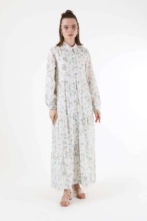 Cotton Floral Dress Mint - 3