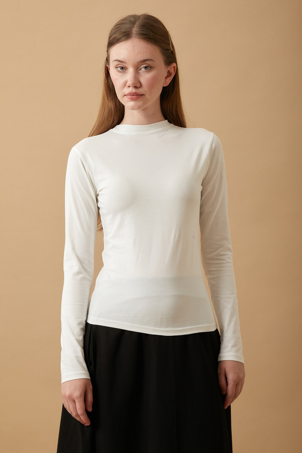 Cotton Long Sleeve Body Ecru - 2