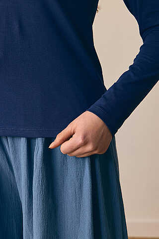 Cotton Long Sleeve Body Navy - 2