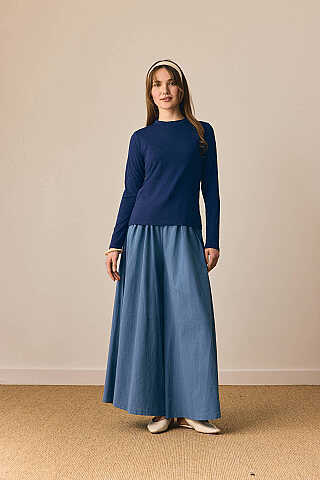 Cotton Long Sleeve Body Navy - 5