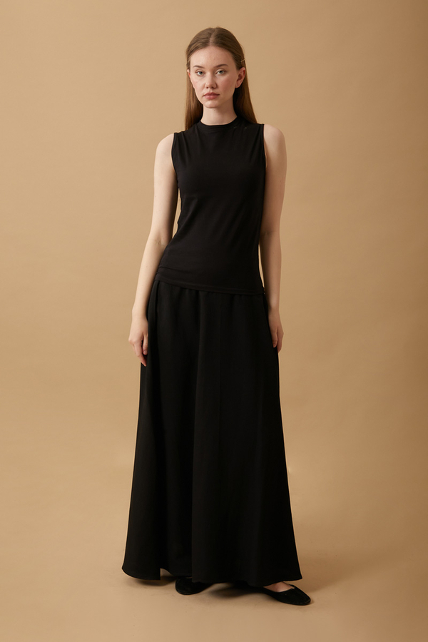 Cotton Sleeveless Bodysuit Black - 2