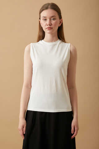 Cotton Sleeveless Bodysuit White - 1