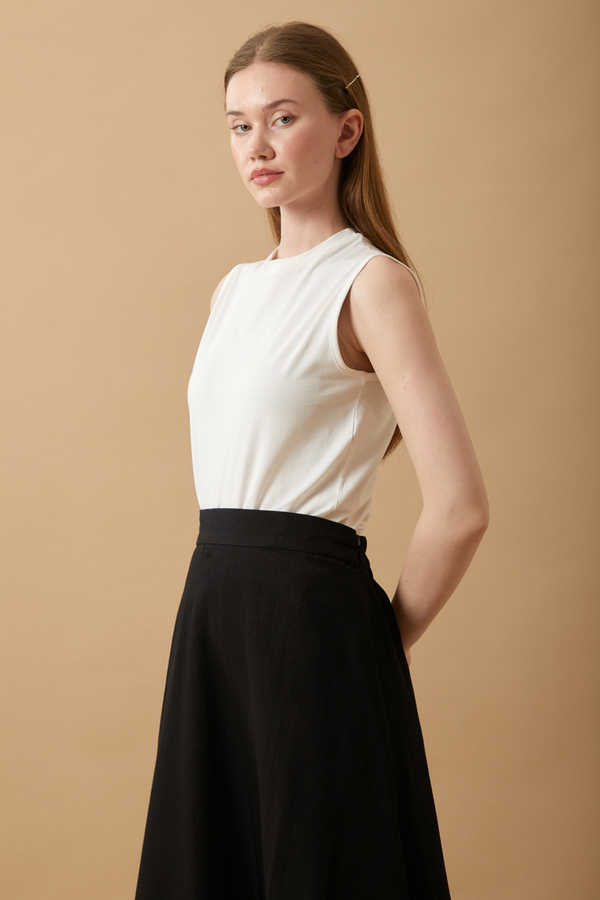 Cotton Sleeveless Bodysuit White - 4