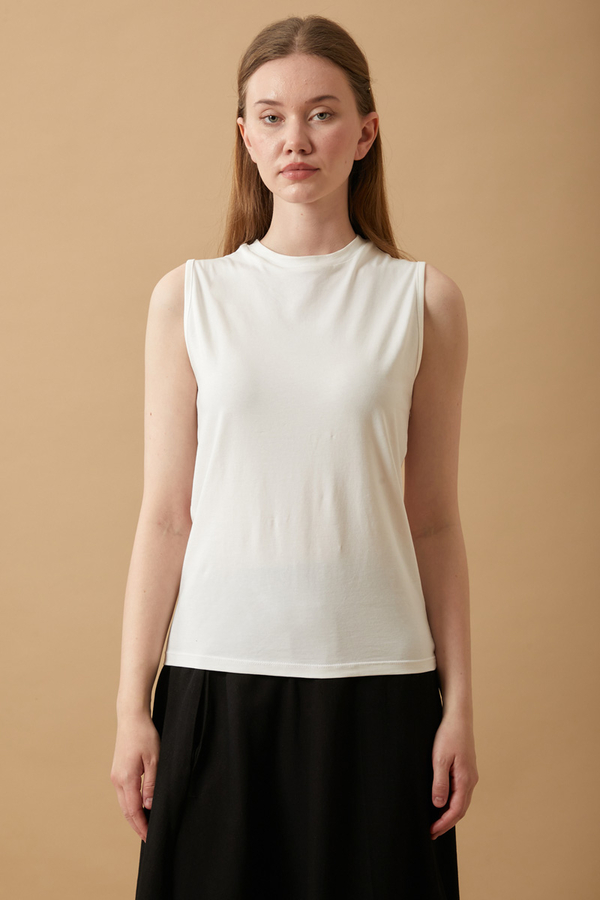 Cotton Sleeveless Bodysuit White