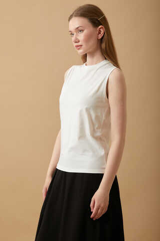 Cotton Sleeveless Bodysuit White - 3