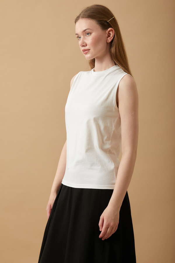 Cotton Sleeveless Bodysuit White - 3