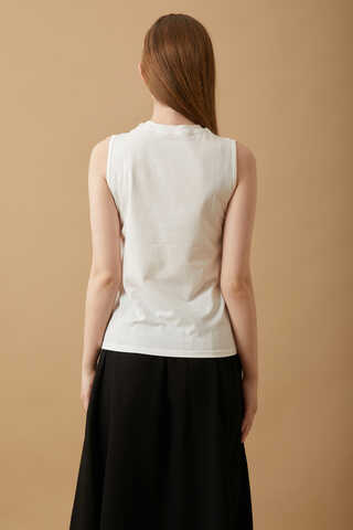 Cotton Sleeveless Bodysuit White - 5