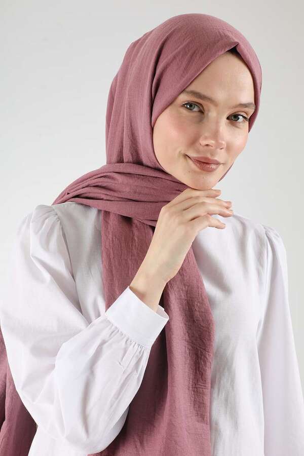 Cotton Viscose Shawl Dried Rose - 1