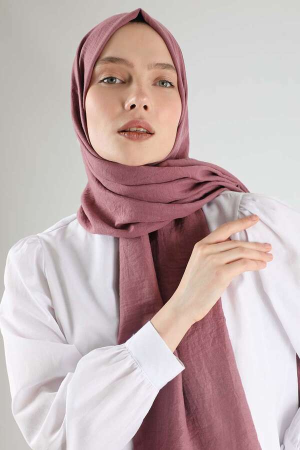 Cotton Viscose Shawl Dried Rose - 3