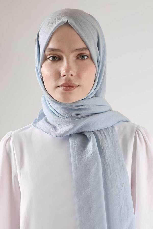 Cotton Viscose Shawl Pastel Blue - 4
