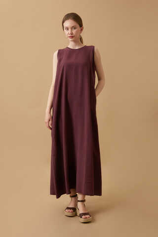 Crop Gömlekli Elbise Bordo - 3