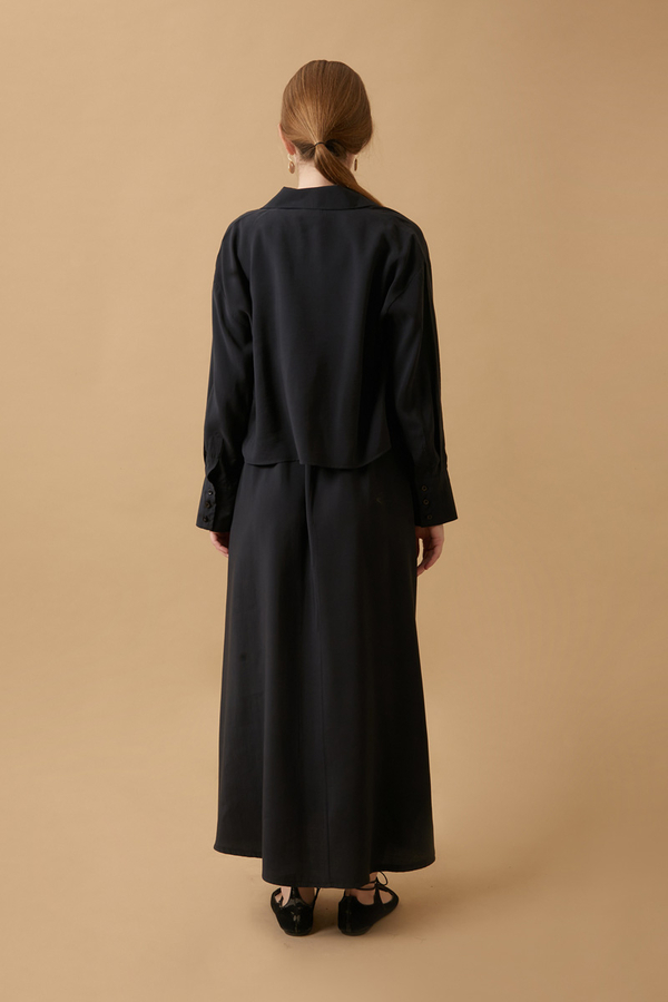 Crop Gömlekli Elbise Siyah - 6