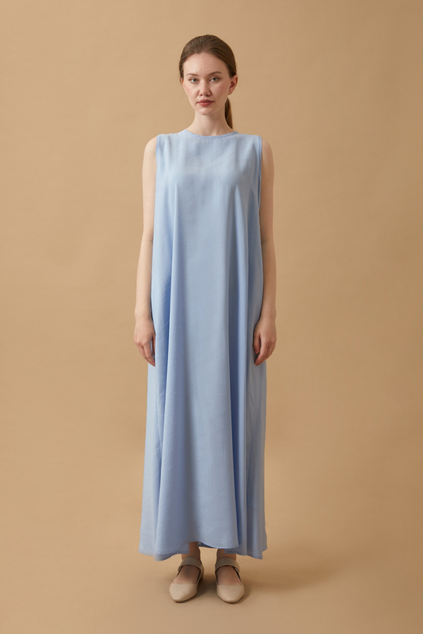 Crop Shirted Dress Baby Blue - 4