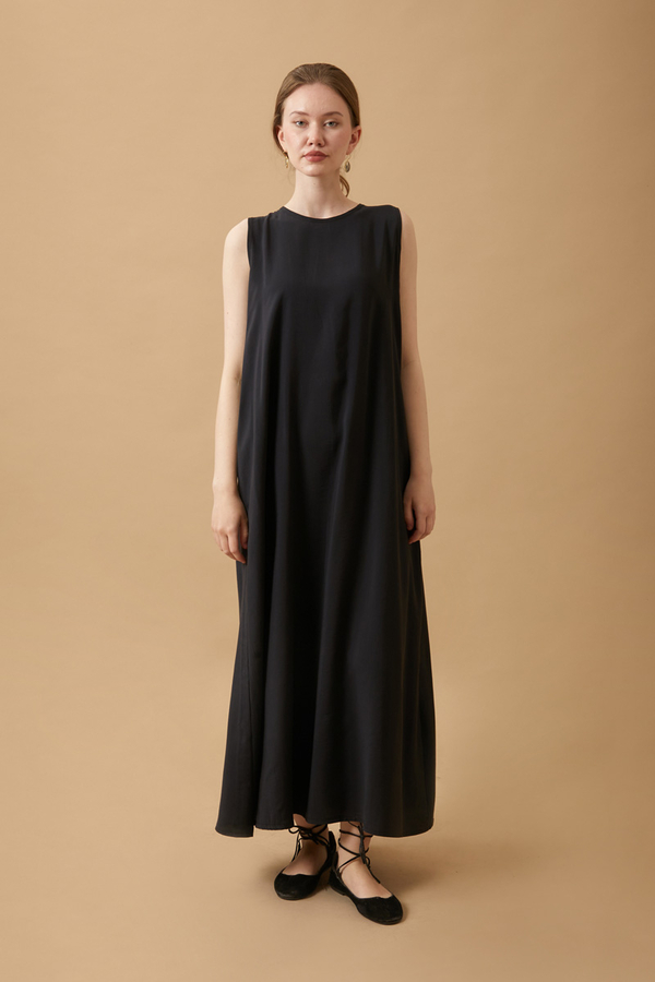 Crop Shirted Dress Black - 2