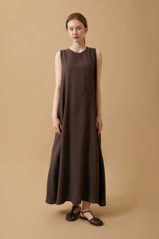 Crop Gömlekli Elbise Kahverengi - 3