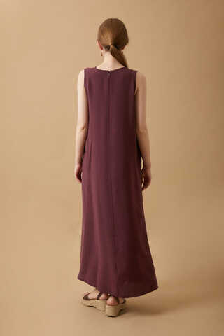 Crop Shirted Dress Burgundy - 4