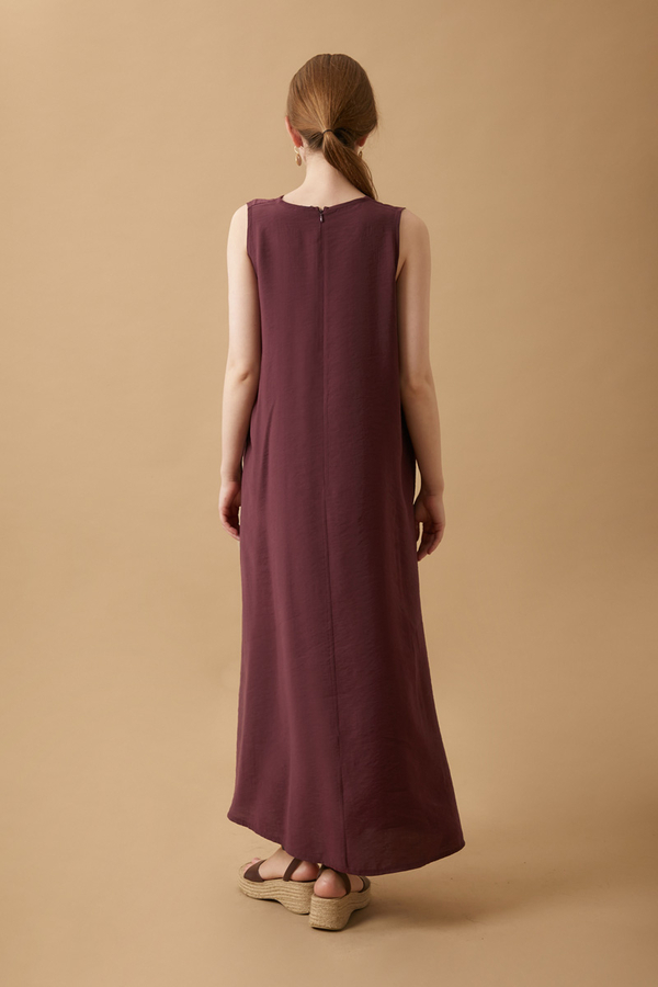 Crop Shirted Dress Burgundy - 4