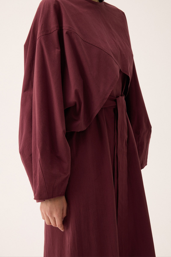 Croplu Elbise Takım Bordo - 6