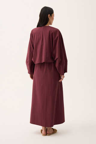 Croplu Elbise Takım Bordo - 13
