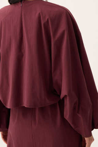 Croplu Elbise Takım Bordo - 7