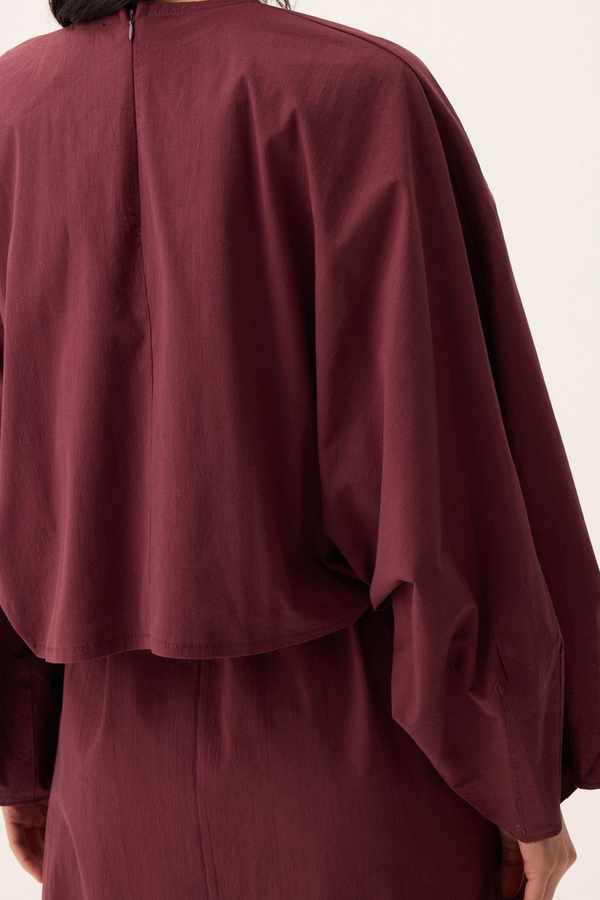 Croplu Elbise Takım Bordo - 7