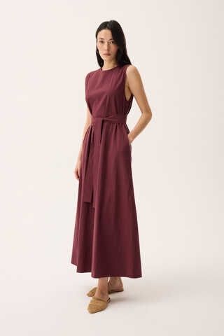 Croplu Elbise Takım Bordo - 9