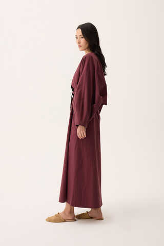 Croplu Elbise Takım Bordo - 12