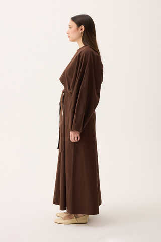 Croplu Elbise Takım Kahverengi - 2