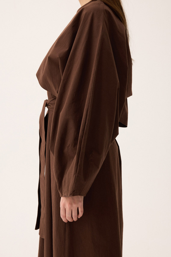 Croplu Elbise Takım Kahverengi - 7