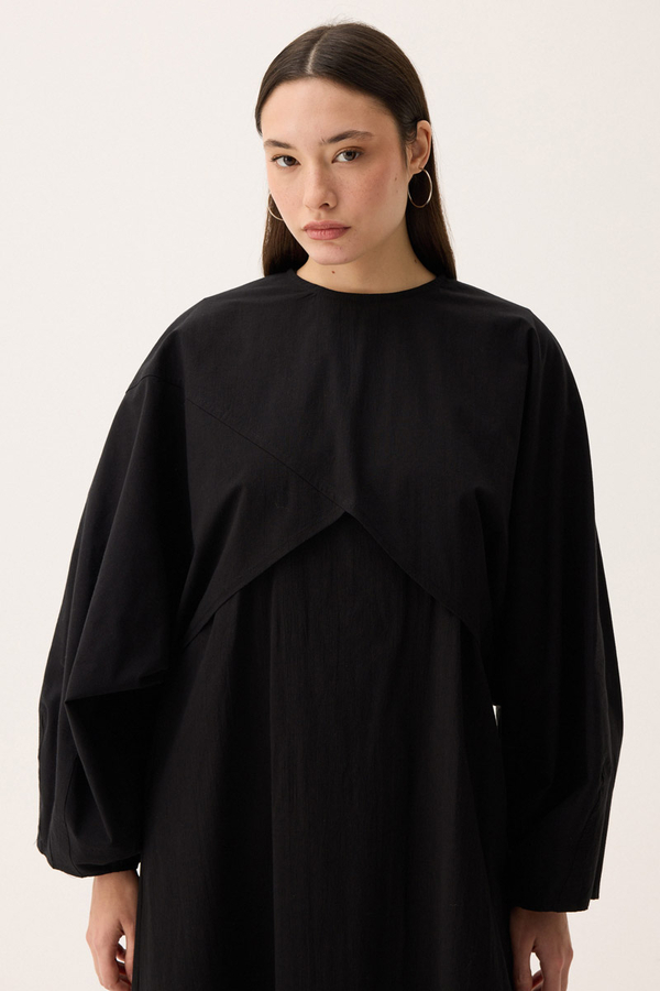 Croplu Elbise Takım Siyah - 4