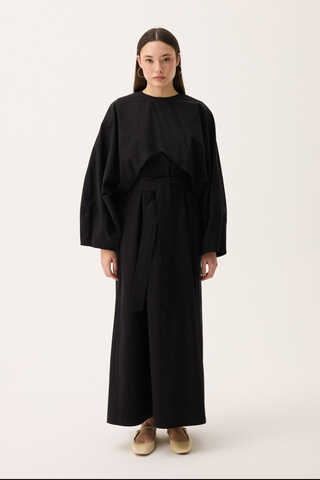 Croplu Elbise Takım Siyah - 1