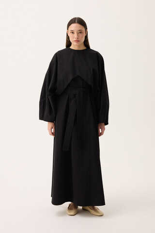 Croplu Elbise Takım Siyah - 3