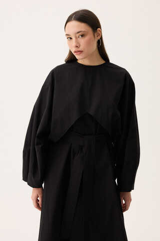 Croplu Elbise Takım Siyah - 13