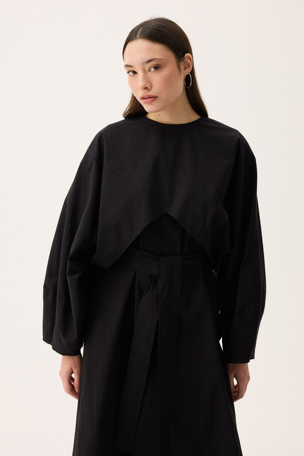 Croplu Elbise Takım Siyah - 13