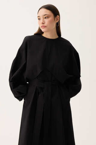 Croplu Elbise Takım Siyah - 14