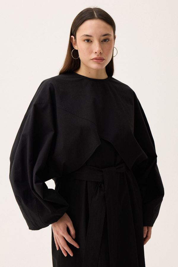 Croplu Elbise Takım Siyah - 18