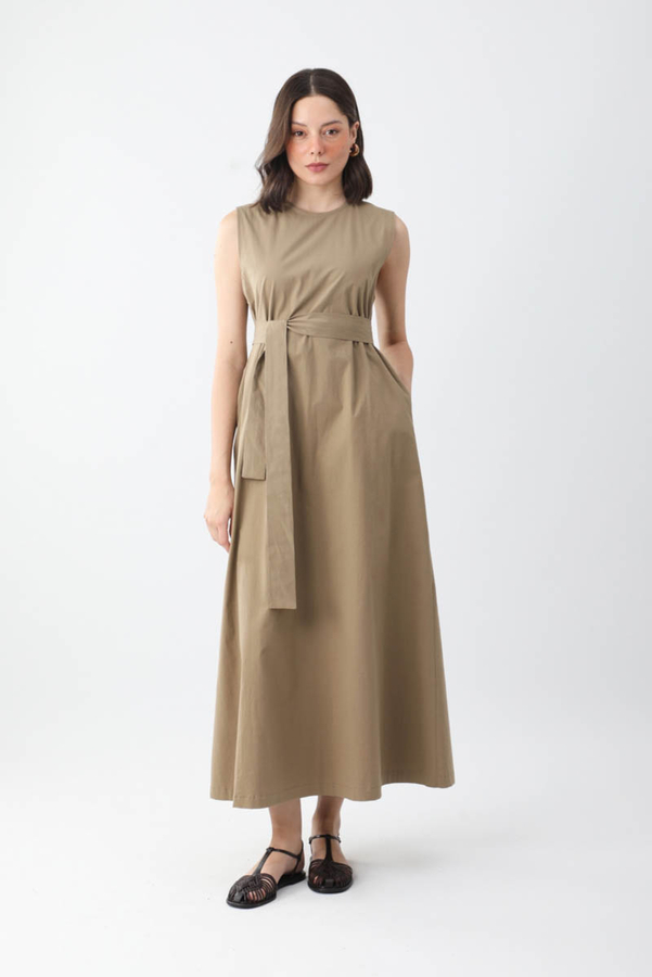 Croplu Elbise Takım Vizon - 4