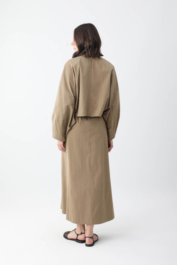 Croplu Elbise Takım Vizon - 14