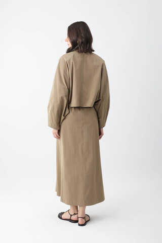 Croplu Elbise Takım Vizon - 14