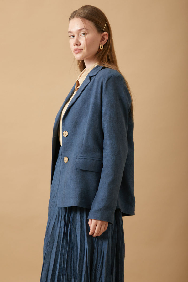 Crushed Skirt Set Indigo - 3