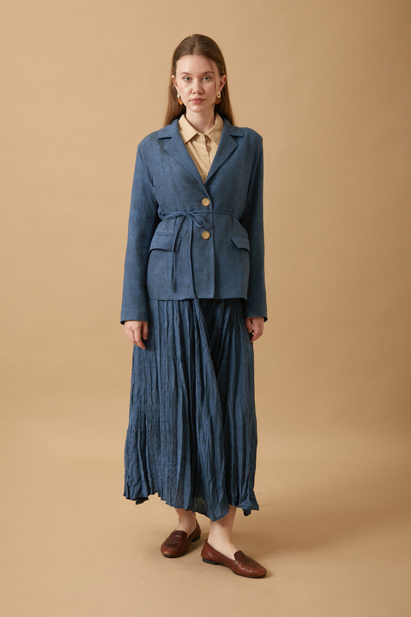 Crushed Skirt Set Indigo 