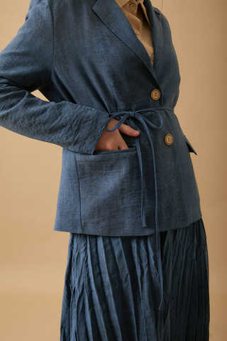 Crushed Skirt Set Indigo - 4